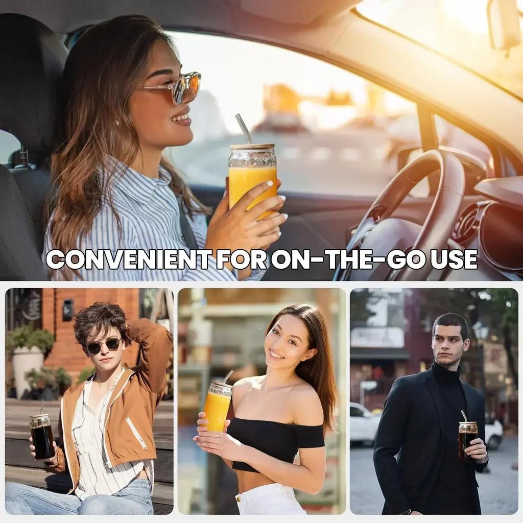 Стеклянный стакан 500 мл Прозрачные стаканы для холодного кофе Стекло с крышкой и трубочкой Пивная банка Молочный мокка-стакан Стаканы для коктейлей виски пива