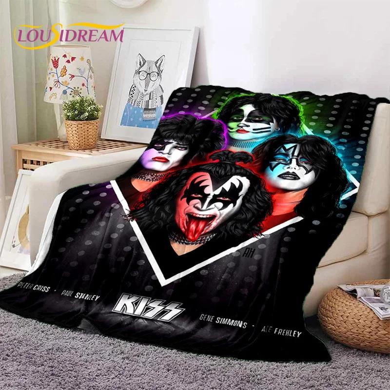 Kiss Rock Heavy Metal Band Gene Paul Soft Flannel Blanket for Bed Bedroom Sofa Picnic,Throw Blanket for Outdoor Leisure Nap Gift