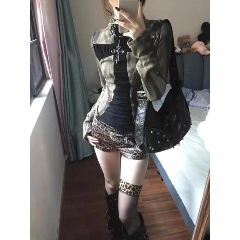 Ретро и современная субкультура готическая блузка Harajuku футболки с длинным рукавом для женщин одежда Y2K рубашки панк эмо топ с уличным стилем