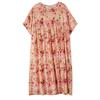 Short Sleeve Plus Size Cotton Vintage Floral New In Dresses for Women Casual Loose Long Summer Dress