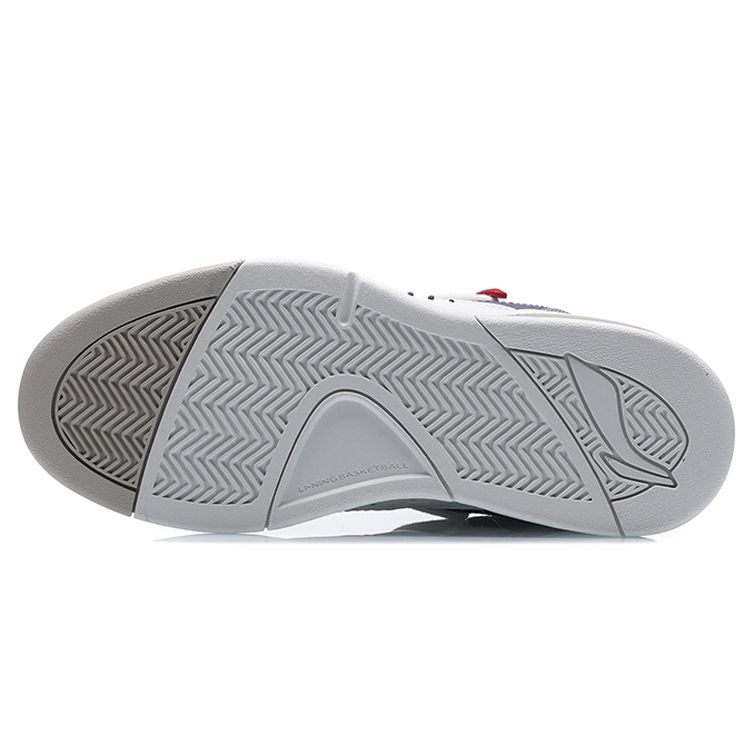 Li-Ning Синтетическая кожа амортизирующие нескользящие износостойкие поддерживающие средние кроссовки для баскетбола в стиле ретро мужские кроссовки белые синие AGBR025-3