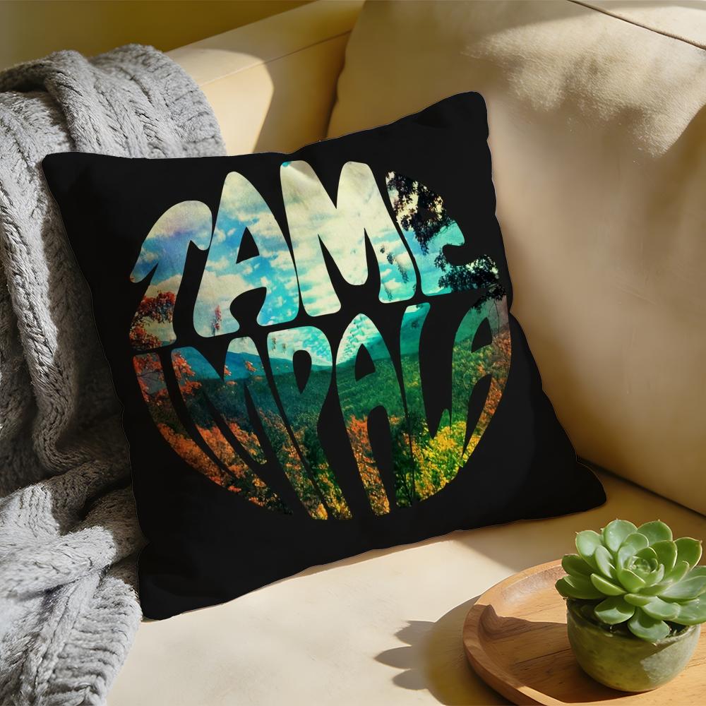 TTame Impala Band Cushion Cover Washed Linen Soft Breathable Decorative Case For Sofa Home Pillow Cover