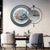 Crystal Porcelain Decorative Painting Wall Clock Creative Home Clock Hanging Painting Elk Living Room Background Wall Mural