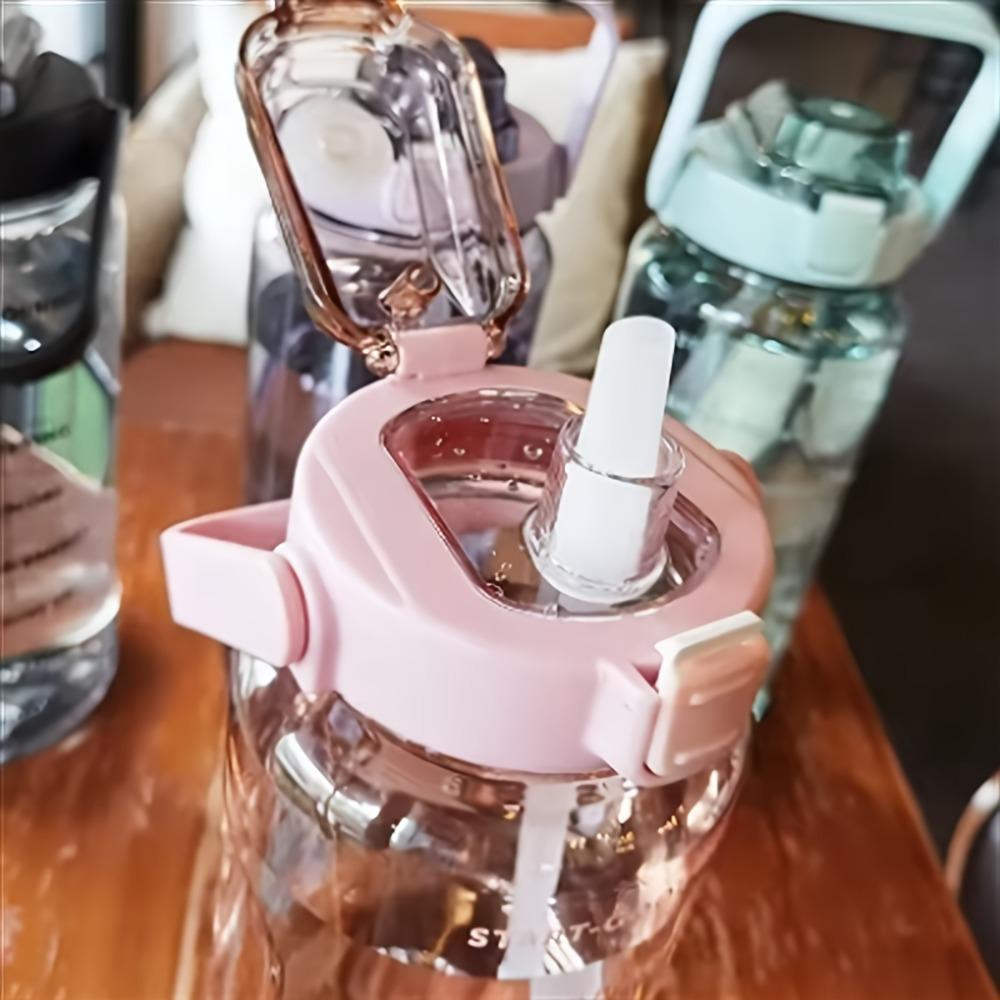 2L Portable Water Bottle Large Capacity Plastic Straw Water Cup Beverage Bottle,Outdoor Portable Sports Water Cup