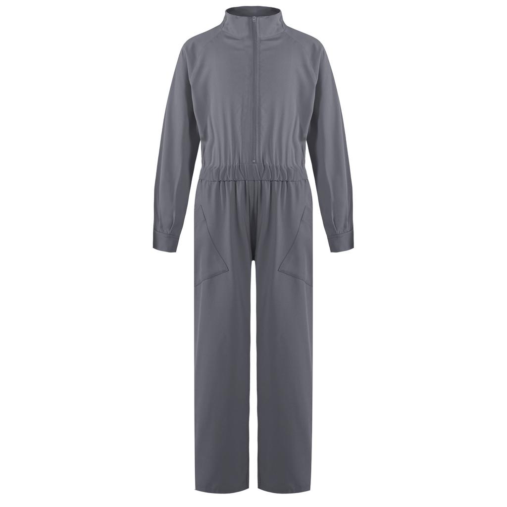 Girls Practical Wear Stand Collar Jumpsuit for Daily Activities