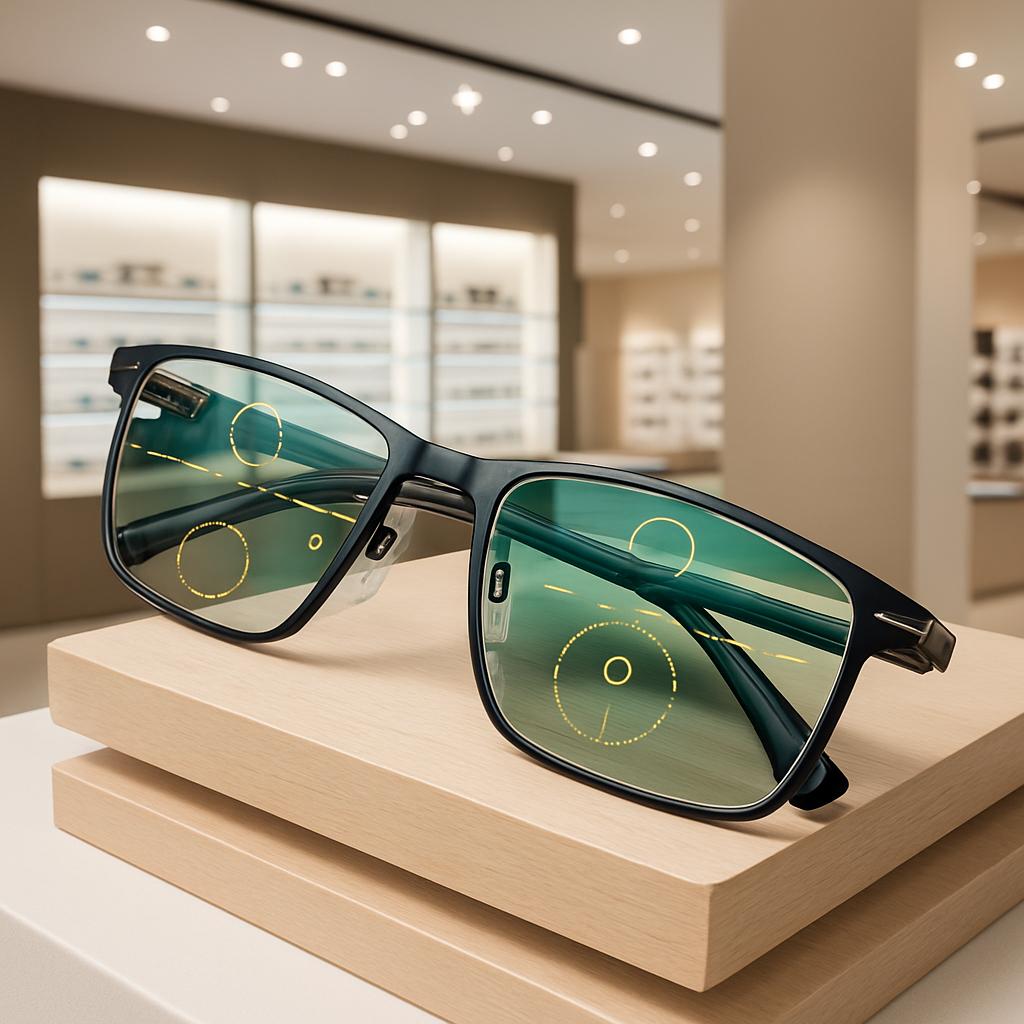 1 шт. Мужские прямоугольные очки для чтения с полуободковой металлической оправой 3 в 1 для пресбиопии Легкие очки с защитой от синего света для дали и близи двойного использования