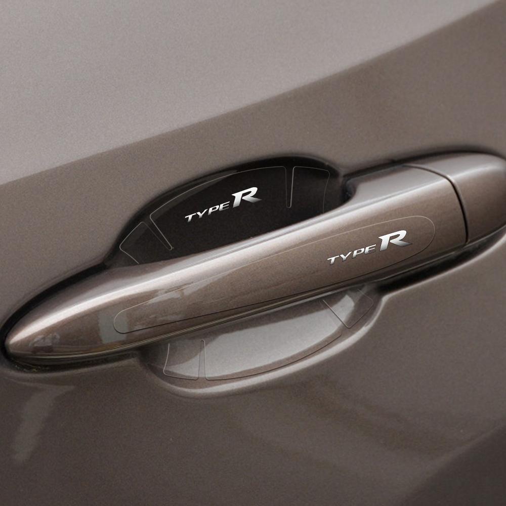 AQW1 8PCS Transparent Car Door Handle Anti Scratches Protector Film Sticker For Honda Mugen CIVIC Pilot Type R Type S VTEC DOHC Vezel