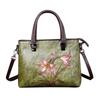 Johnature Retro Woman's Handbag Hand Painted Genuine Leather Women Shoulder Bags Leisure Floral Cowhide Messenger Bag