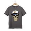 Городская футболка Король Череп– Хип-хоп футболка со скелетом в кепке-короне–Уличная одежда гангстера