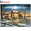 Huacan 5d diy алмазная живопись снег дом дерево полный квадрат дрель зимний пейзаж Алмазная мозаика рукоделие искусство 3d палка алмаз