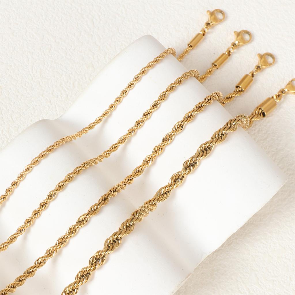 Ожерелье из витой цепи в стиле хип-хоп для мужчин, толщина 2/3/4 мм