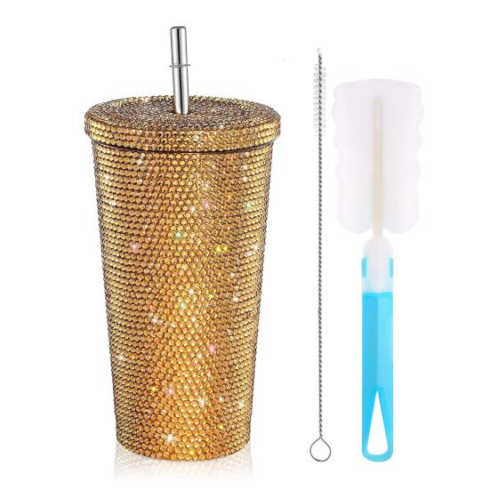 Блестящий стакан с кисточкой, стразами, заклепками, стакан из нержавеющей стали, термокружка, игристая термокружка, подарки на день рождения для мамы и жены