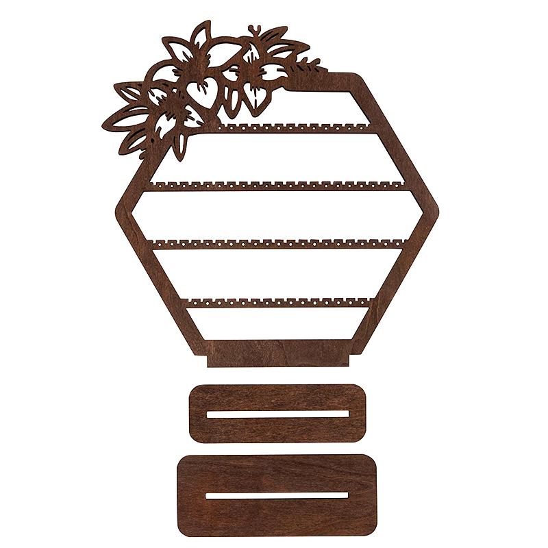 1 шт. Настольное украшение Легко собирается Деревянные зажимы для ушей Подставка-держатель для серег Большая вместимость