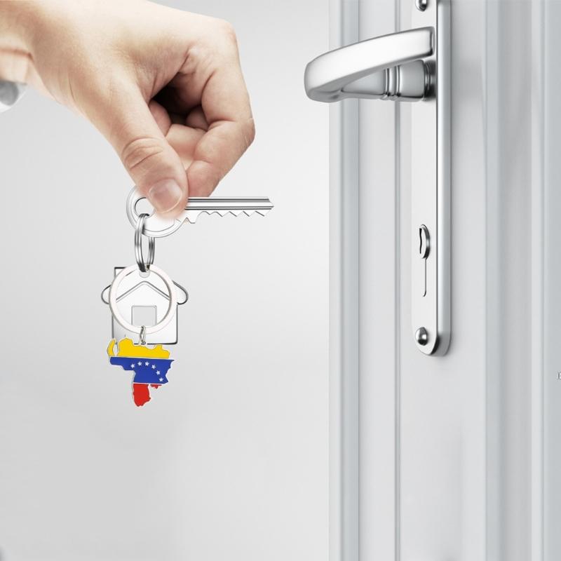 Карта Венесуэлы Флаг Брелок-подвеска Нержавеющая сталь Брелок-подвеска Ювелирное изделие