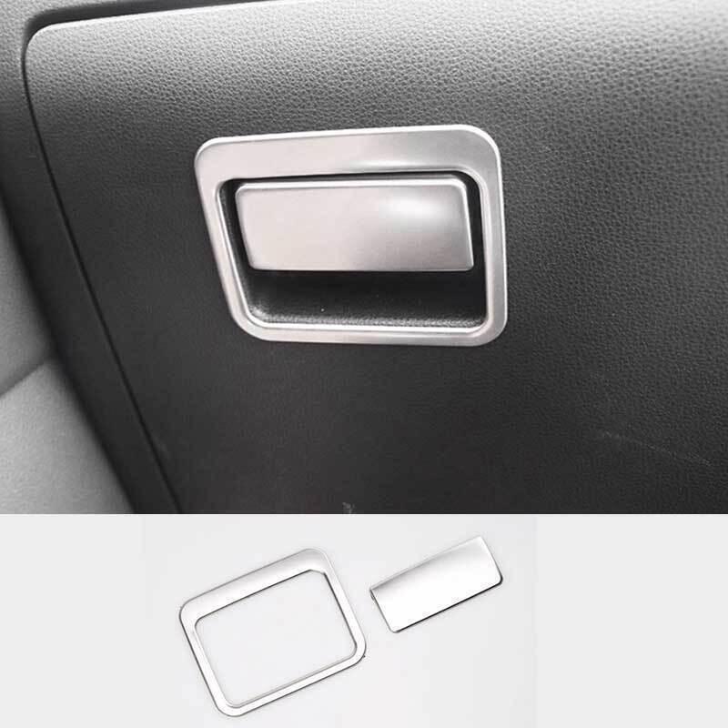 For Toyota RAV4 2019-2025 Silver Steel Co-Pilot Storage Box Handle Cover Trim