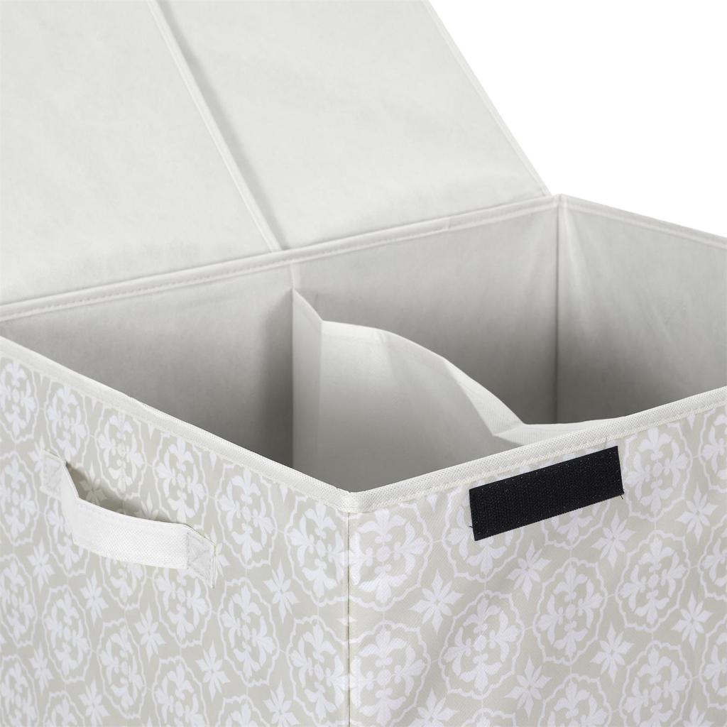 Laundry Basket 50X41X57 Cm Double Gray Fabric Foldable