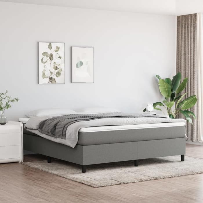 Cadre de lit avec matelas - Maison Exclusive - 180x200cm - Gris foncé - Relaxation maximale