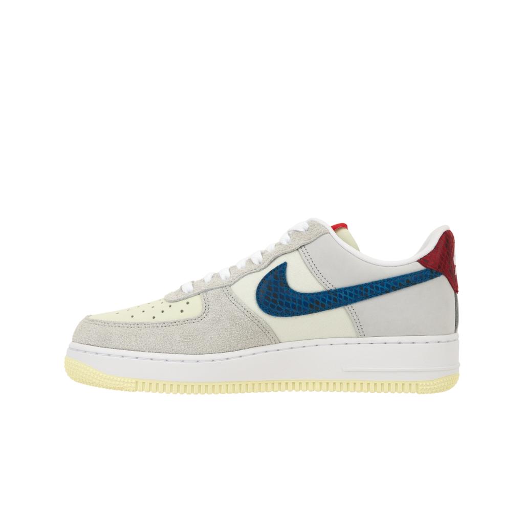 Мужские кроссовки Undefeated x Nike Air Force 1 Low 5 On It Унисекс Белый Серый-Туман Императорский-Синий DM8461-001