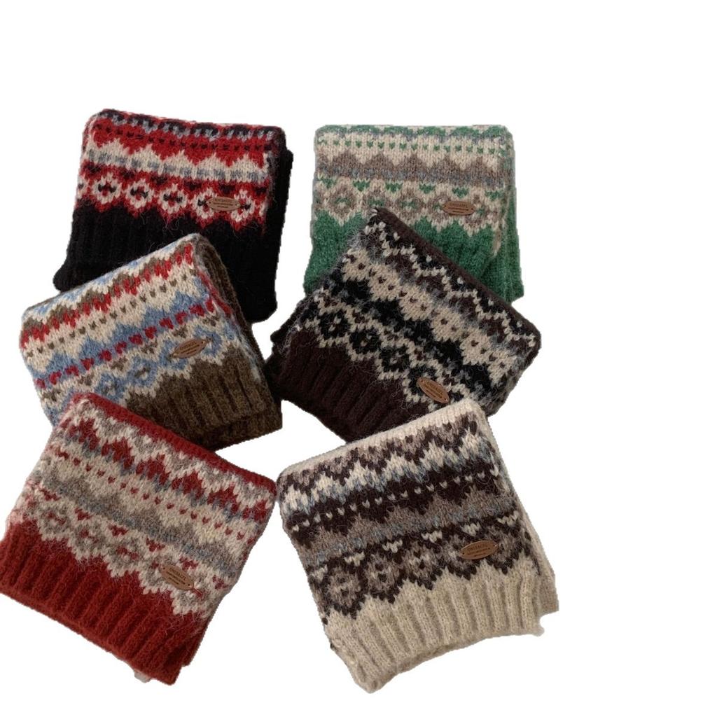 Шерстяной вязаный шарф Fair Island для женщин, осенне-зимний, теплый, студенческий, рождественский, шерстяной шарф