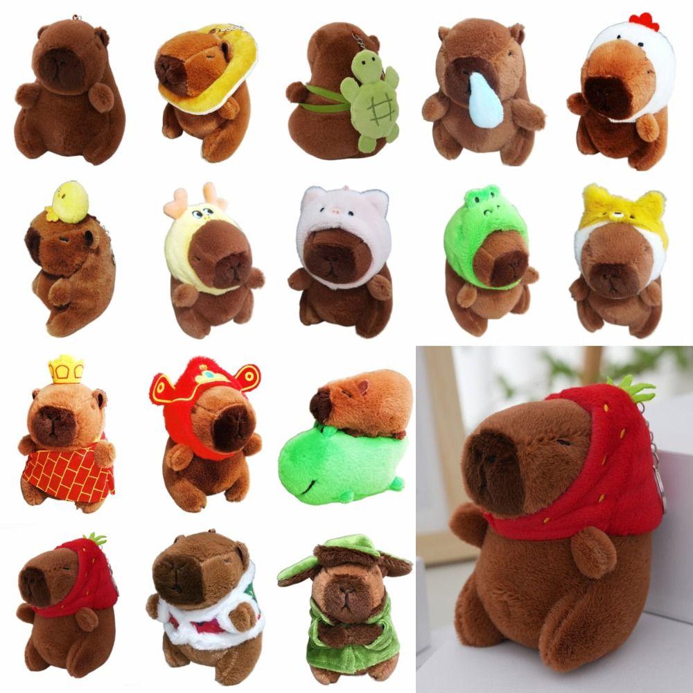 Cute Toy Simulation Capybara Pendant Cartoon Capybara Fluffty Animal Doll Birthday Gift