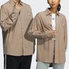 adidas Оригинальная однотонная рубашка на пуговицах с длинным рукавом, унисекс, коричневые рубашки HU1231
