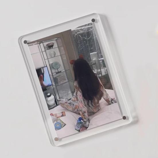 Acrylic Magnetic Photo Frame Double-Sided Clear Picture Display Frame Refrigerator