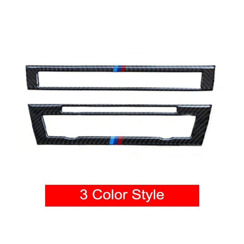 2 шт., углеродное волокно, автомобильный компакт-диск, панель управления, рамки, декоративные наклейки, автостайлинг, аксессуары для интерьера для BMW F10 5 серии 2011-17