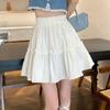 Mini Skirts Women Kawaii Cute Patchwork High Waist Pleated Skirt Korean Fashion Preppy Style