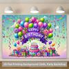2D Colorful Candy Happy Birthday Backdrop Kids Birthday Party Photography Background Banner