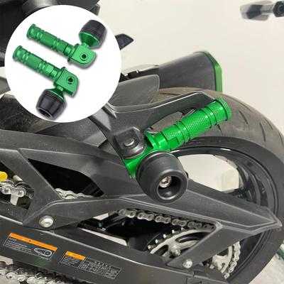 Слайдер подножки пассажира для мотоциклов Kawasaki ZX-25R/SE, ZX-4R/SE, ZX-4RR, Ninja 250, Ninja 400, Z250 и Z400 (Все модели), алюминий (зеленый)
