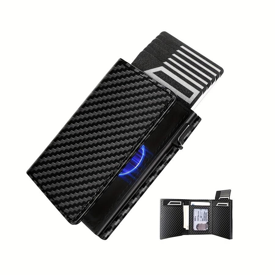 Тонкий кошелек с отделением для монет, кошелек для кредитных карт, мужской, на магнитной застежке, с RFID-защитой, мужской кошелек