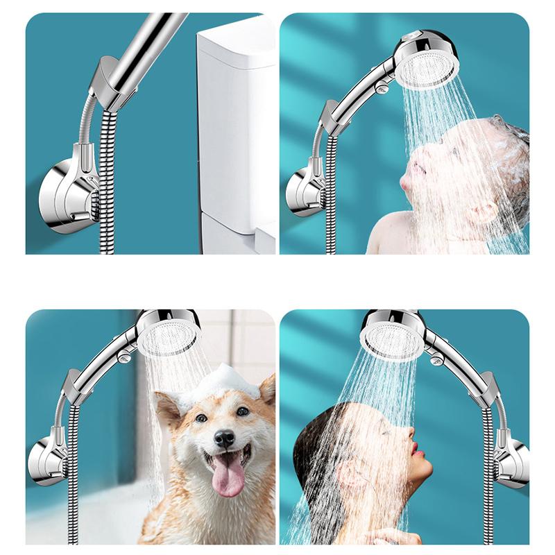 Держатель для душа на присоске Регулируемый держатель насадки для душа Ручной держатель с насадкой Без ударов Многоугольный поворотный кронштейн для душа