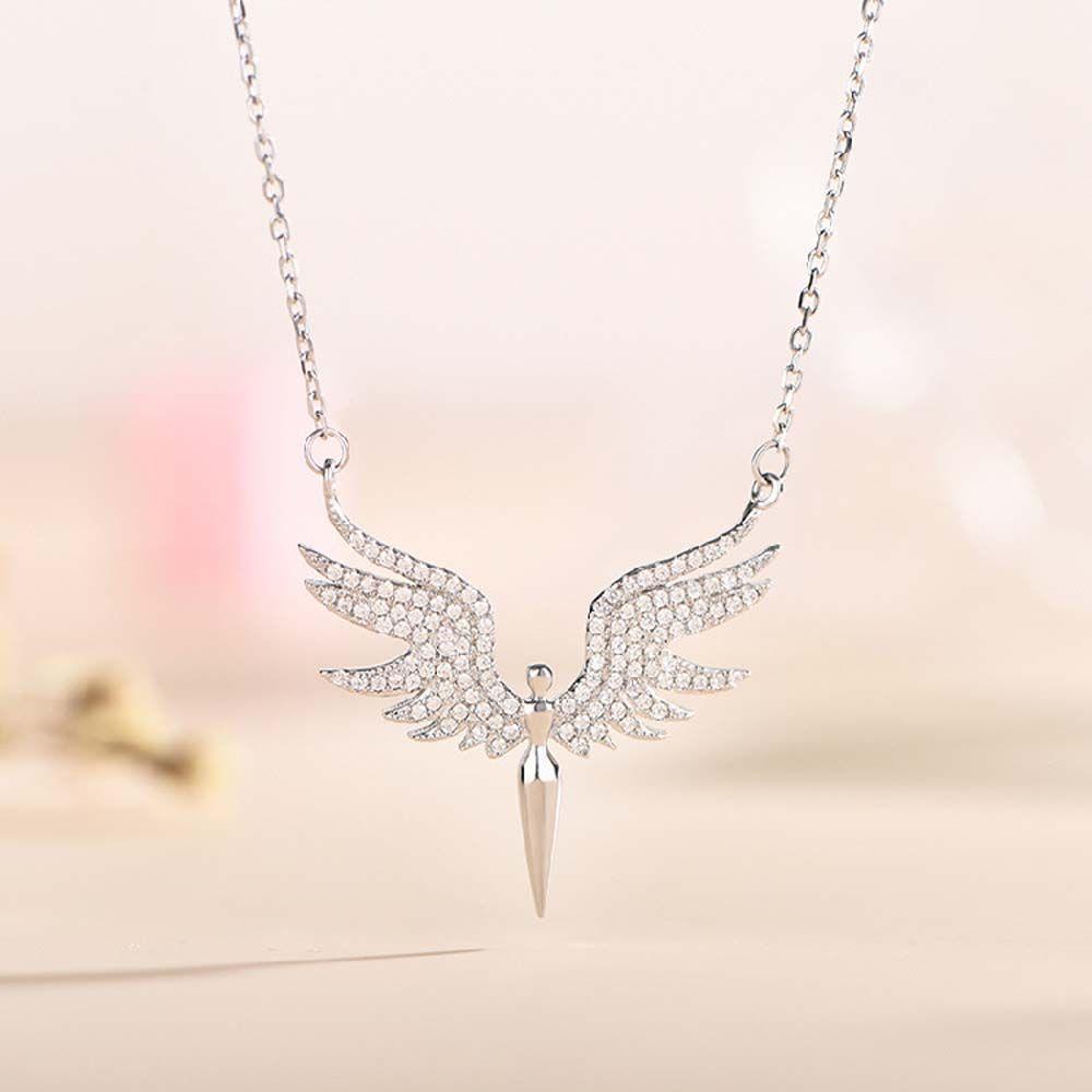 Crystal Temperament Angel Wings Korean Neck Jewelry Choker Woman Necklaces Clavicle Chain