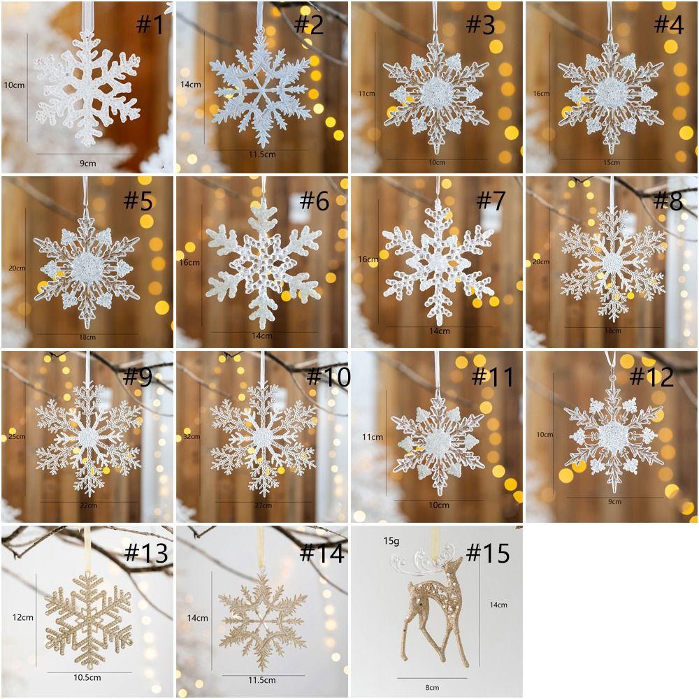 Акриловое Искусственное Украшение Снежинка Подвеска для Подвешивания на Рождественскую Елку Веселое Рождественское Украшение