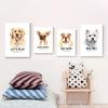 Nordic Style Pet Dog Golden Retriever Bulldog Chihuahua Terrier Decorative Painting Living Room Animal Frameless Canvas Painting