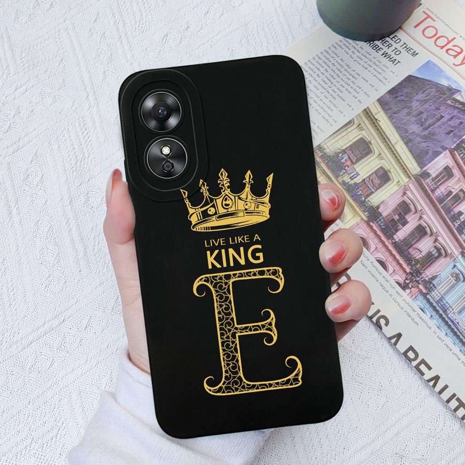 Модный чехол с надписью «Корона» для OPPO A17 A16 A15 A58 AX5S A5 A9 2020 A1 Pro, силиконовая защитная задняя крышка, пара бамперов для телефонов для OPPO Fundas Coque
