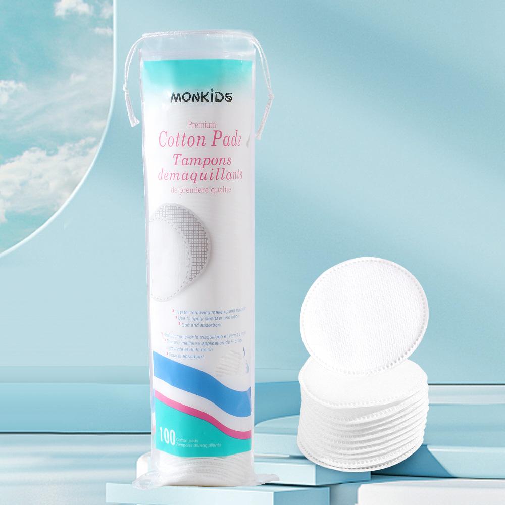 100 шт. мягких и дышащих круглых дисков для снятия макияжа, двухсторонние текстурированные ватные диски, используются для ежедневного очищения лица