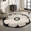 Ковер для гостиной Цветочные ковры Коврик для стула Черный Белый Роскошный домашний декор Ковер Спальня Коврики у кровати Alfombra De Salón