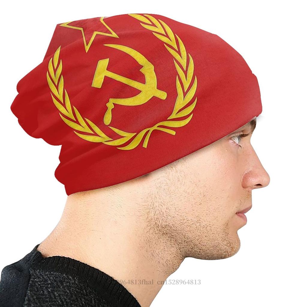 Вязаная шапка Серп и Молот Модные шапки-бини для женщин унисекс CCCP Союз Советских Социалистических Республик СССР Skullies