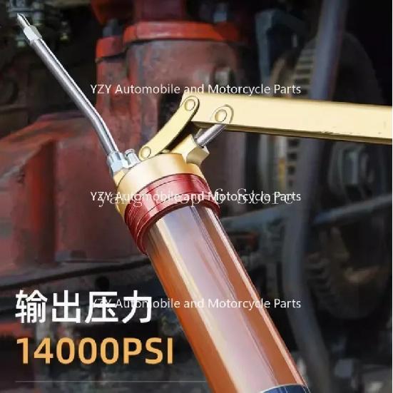 For High Pressure Transparent Heavy Duty Grease Gun Pistol Grip 600cc Lubrication with Metal Extension