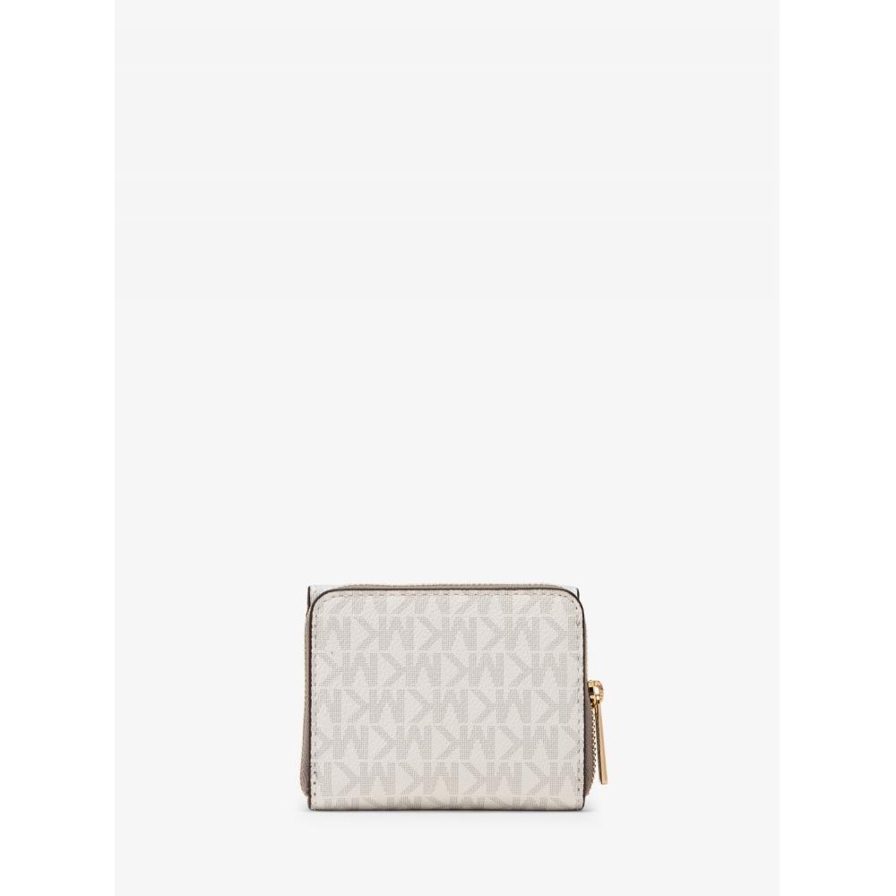 Michael Kors Кошелек Jet Set Travel Zip Around, маленький, Mk Signature 35f3gtvz5v1999, оптический белый