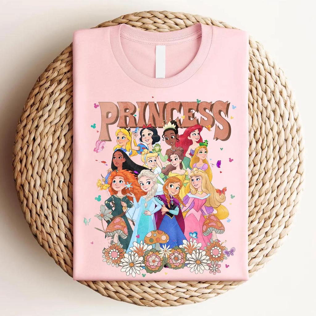 Женская футболка Princess Belle Comfort Colors Четыре сезона Унисекс и Женская Чистый Хлопок Повседневная Мода Ретро Одежда