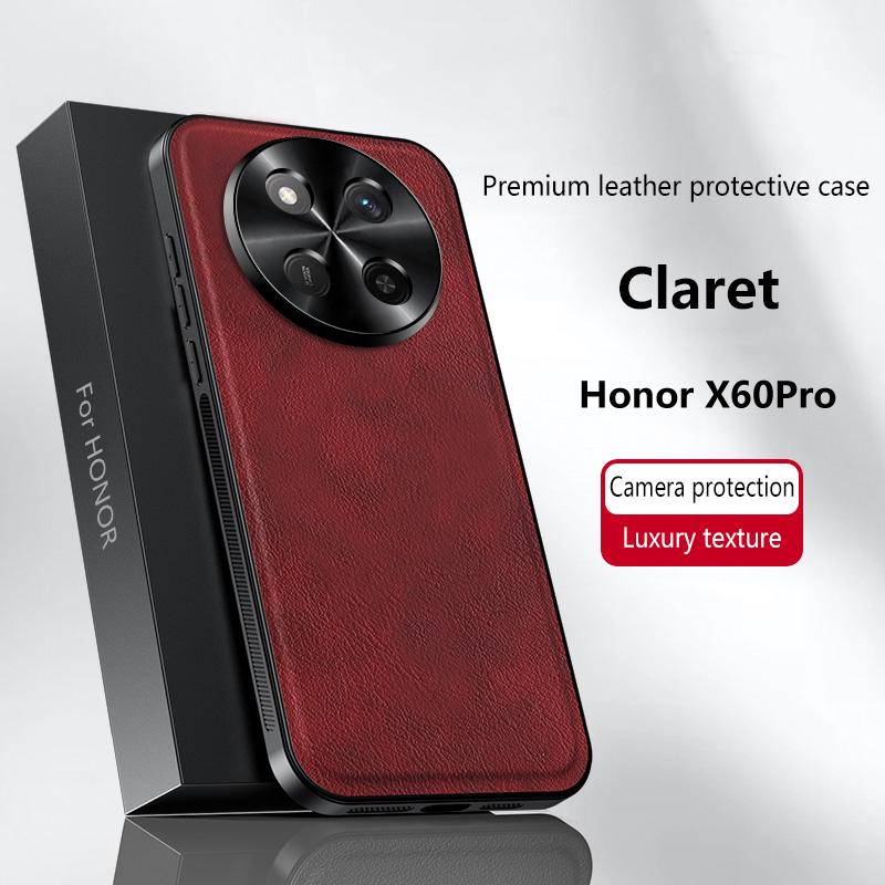Роскошный чехол из ПУ кожи для Honor X9c X9c Smart Magic7 Lite X60 Pro с магнитным металлическим кольцом Magsafe для защиты объектива, противоударный чехол