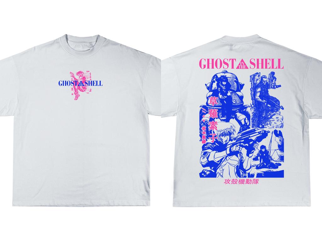 Ghost In The Shell T-shirts Men's Anime Oversized Graphic T-Shirt Japanese Old School Anime T-shirt Y2k Men's Clothes Male Top