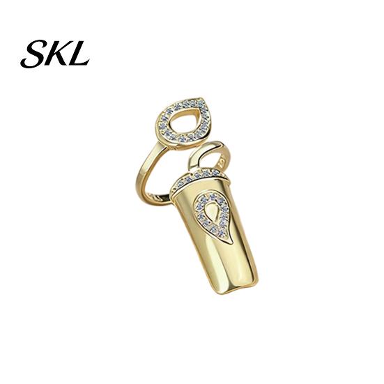Non-scratch Nail Ring Universal Fit Ring, Lightweight Adjustable Opening Finger Jewelry, Versatile Geometric Design for Protecting Manicure