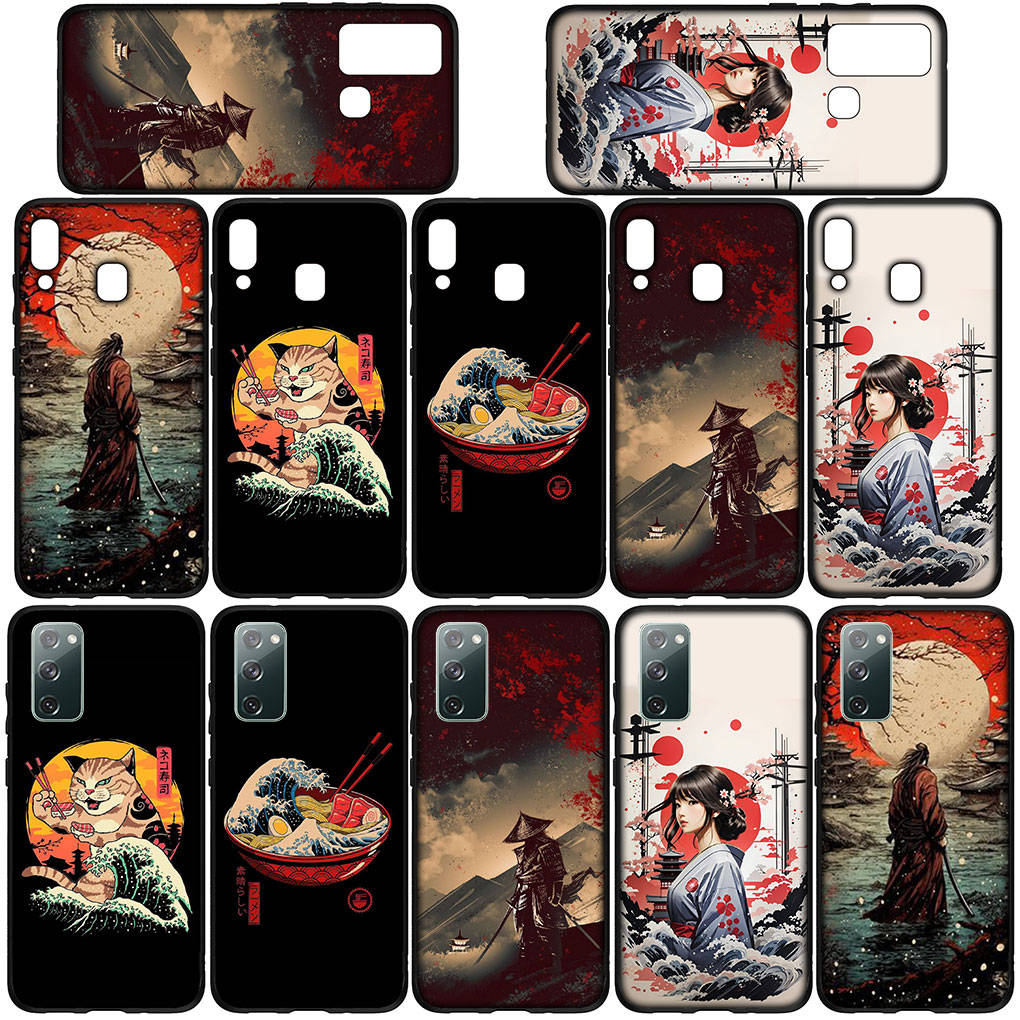 Чехол для iPhone 16 15 Xiaomi Redmi Note 14 13 12 11 Pro Max 16e Samsung Galaxy S25 S24 S23 Moto OPPO Huawei Samurai Skeleton Ninja Bushido Phone Case
