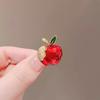 Брошь «Маленькое красное яблоко», женственность высочайшего класса, маленькая брошь, булавка для воротника, пряжка, защищающая от света, булавка, цветок для воротника, аксессуары для кануна Рождества.