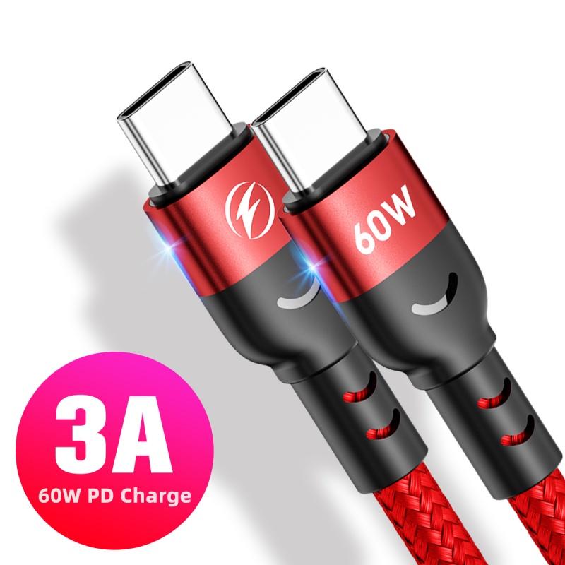 FONKEN Type C To Type C PD 60W Fast Charging Cable for Xiaomi Samsung Galaxy For Macbook