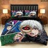 Tokyo Ghoul Pattern Bedding Quilt Set Quilt Cover Pillowcase Home Birthday Gift(1 * duvet cover + 2 * pillowcase, without core)
