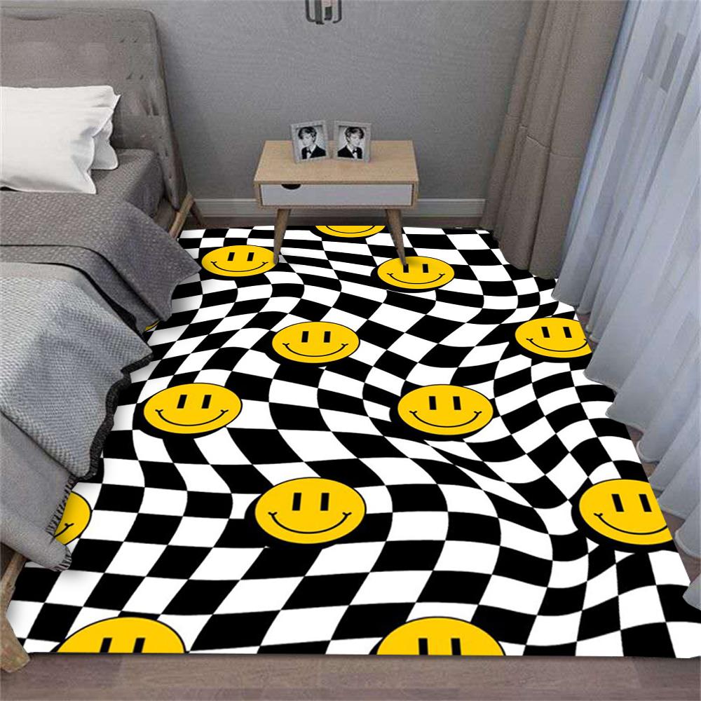 Ковер с улыбающимся лицом Мультяшный Ковер для Гостиной Спальни Кухни Дивана Стола Балкона Коврик Нескользящий Моющийся Коврик для Дома Изысканный INS